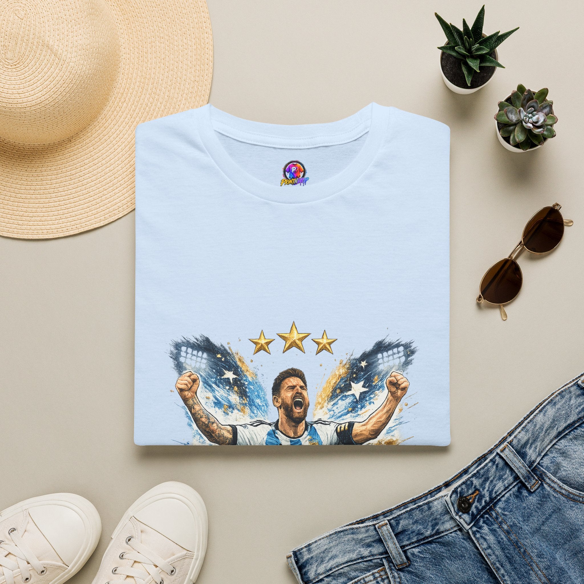 Argentina Soccer Legend Argentina T-Shirt — Celebratory Messi Design