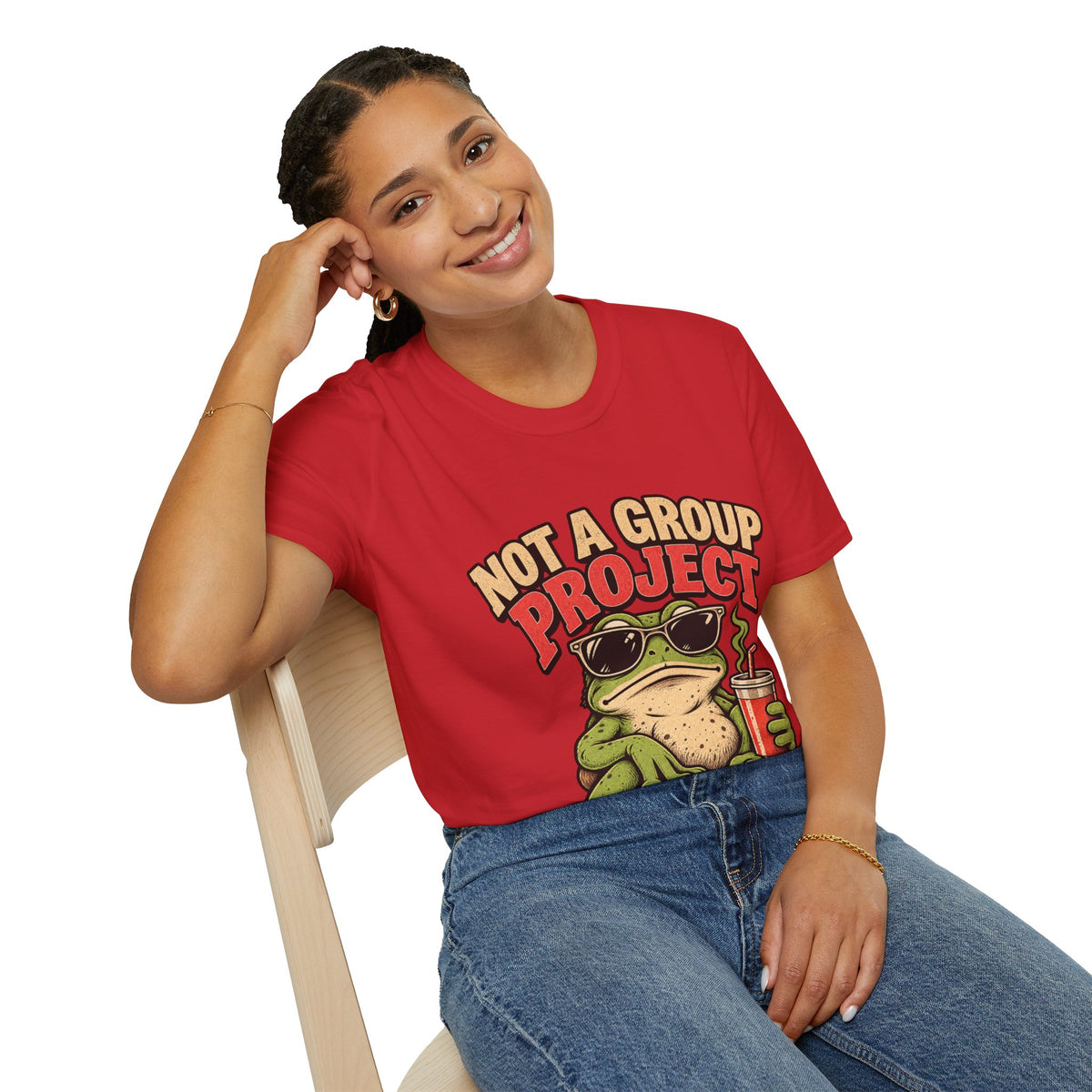 Not a Group Project Frog T-Shirt — "Socially Selective" Funny Introvert Tee