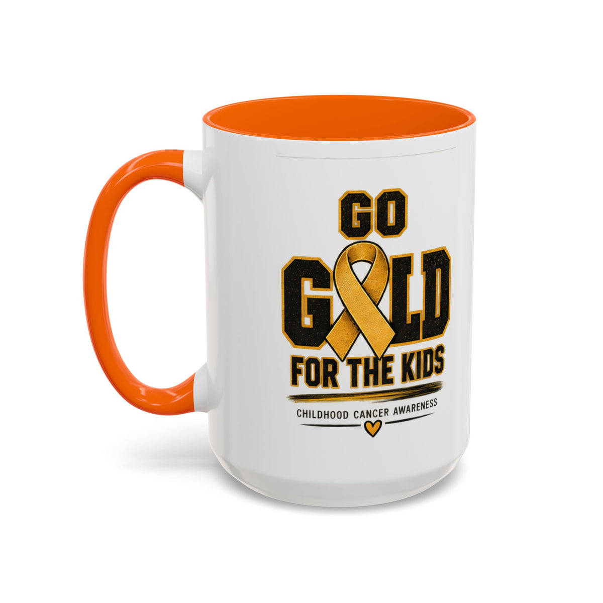 Go Gold For The Kids Accent Coffee Mug — Childhood Cancer Awareness 11/15oz