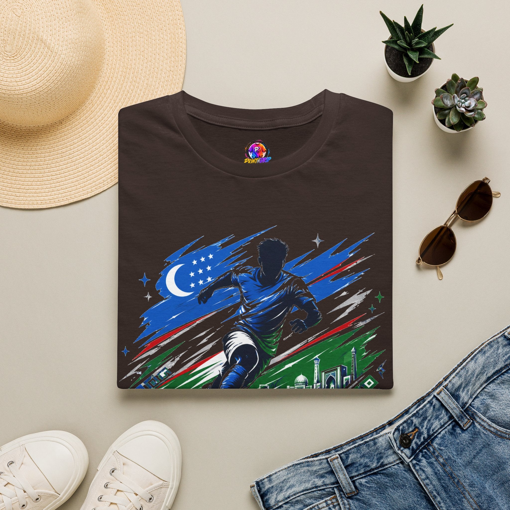 Silk Road Strike Soccer T-Shirt — Uzbekistan Football Graphic Tee