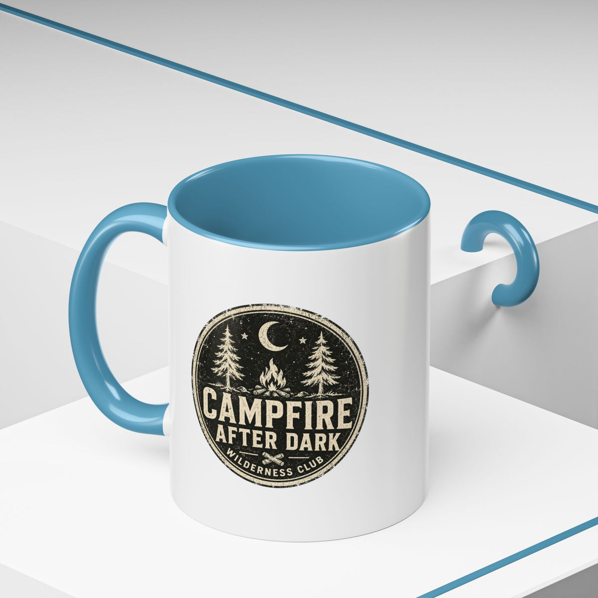 Milo Bailey Dog Dad Mom Campfire After Dark Accent Coffee Mug — Rustic Camping Coffee Cup