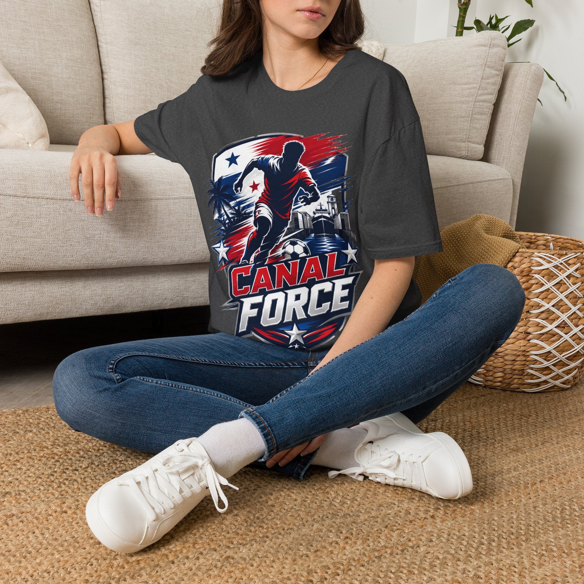 Canal Force Soccer T-Shirt - Patriotic Player Graphic Tee - Panama Shirt