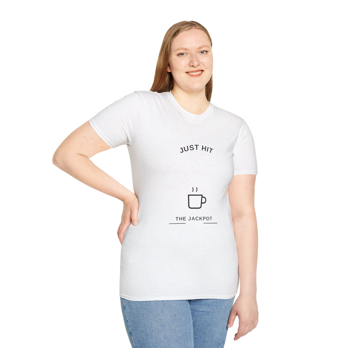 T-Shirt — "Just Hit the Jackpot" Minimal Coffee Graphic Tee - Trending Now - August 2026