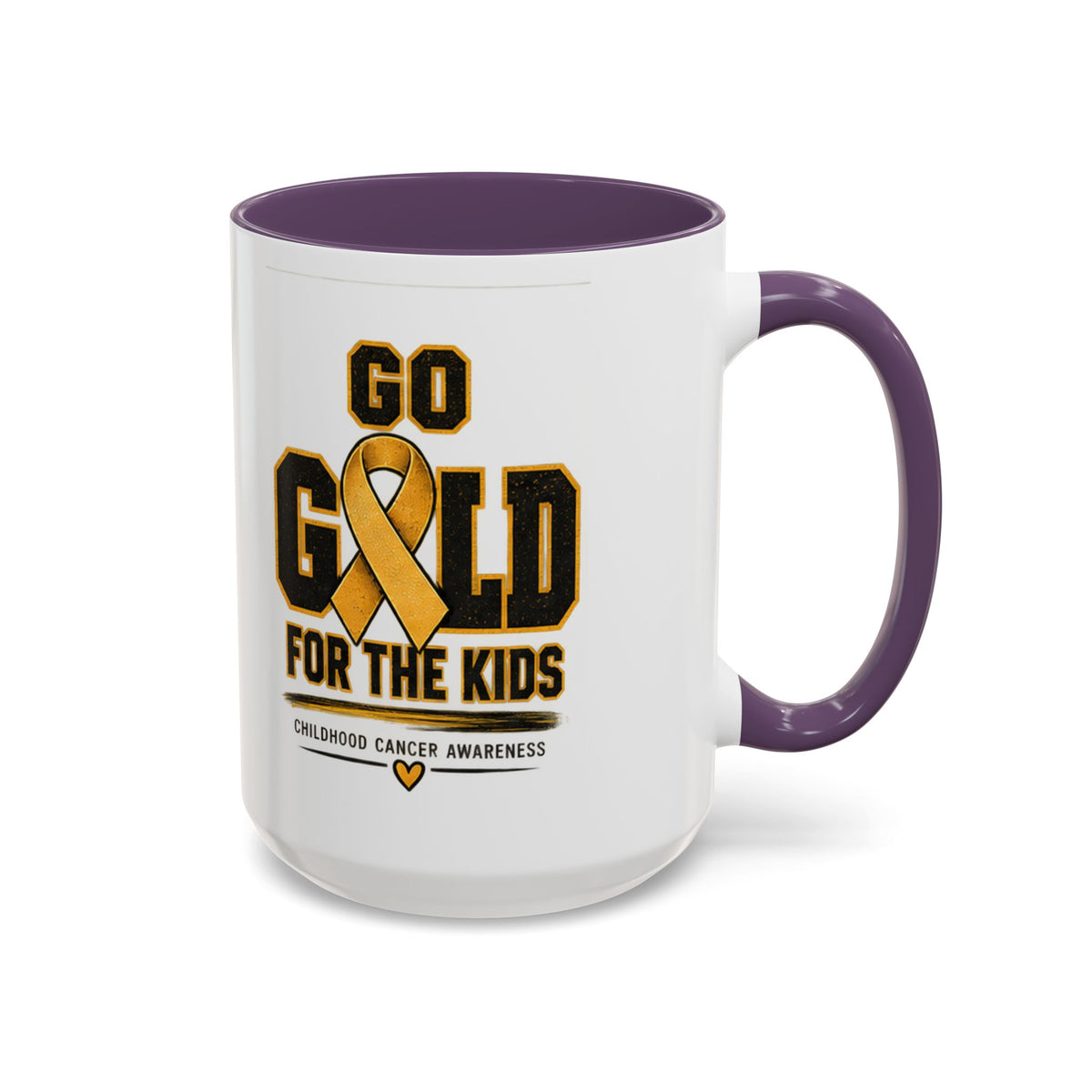 Go Gold For The Kids Accent Coffee Mug — Childhood Cancer Awareness 11/15oz