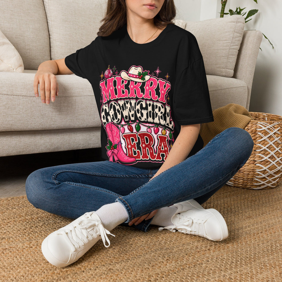 Merry Cowgirl Christmas T-Shirt