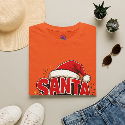 Santa Mode T-Shirt — Holiday Christmas Graphic Tee with Santa Hat
