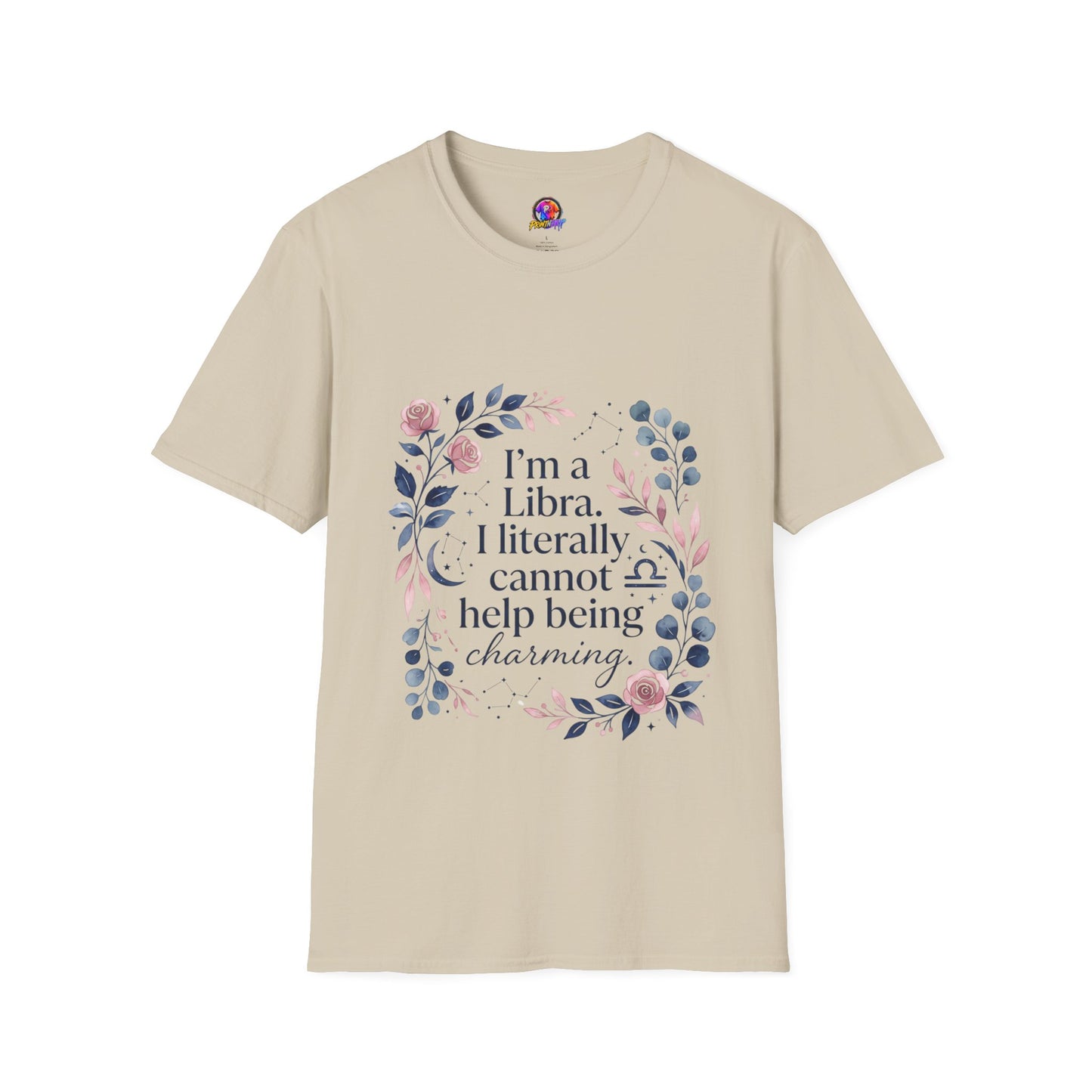 Libra Floral Zodiac T-Shirt — "I'm a Libra, I Literally Cannot Help Being Charming"