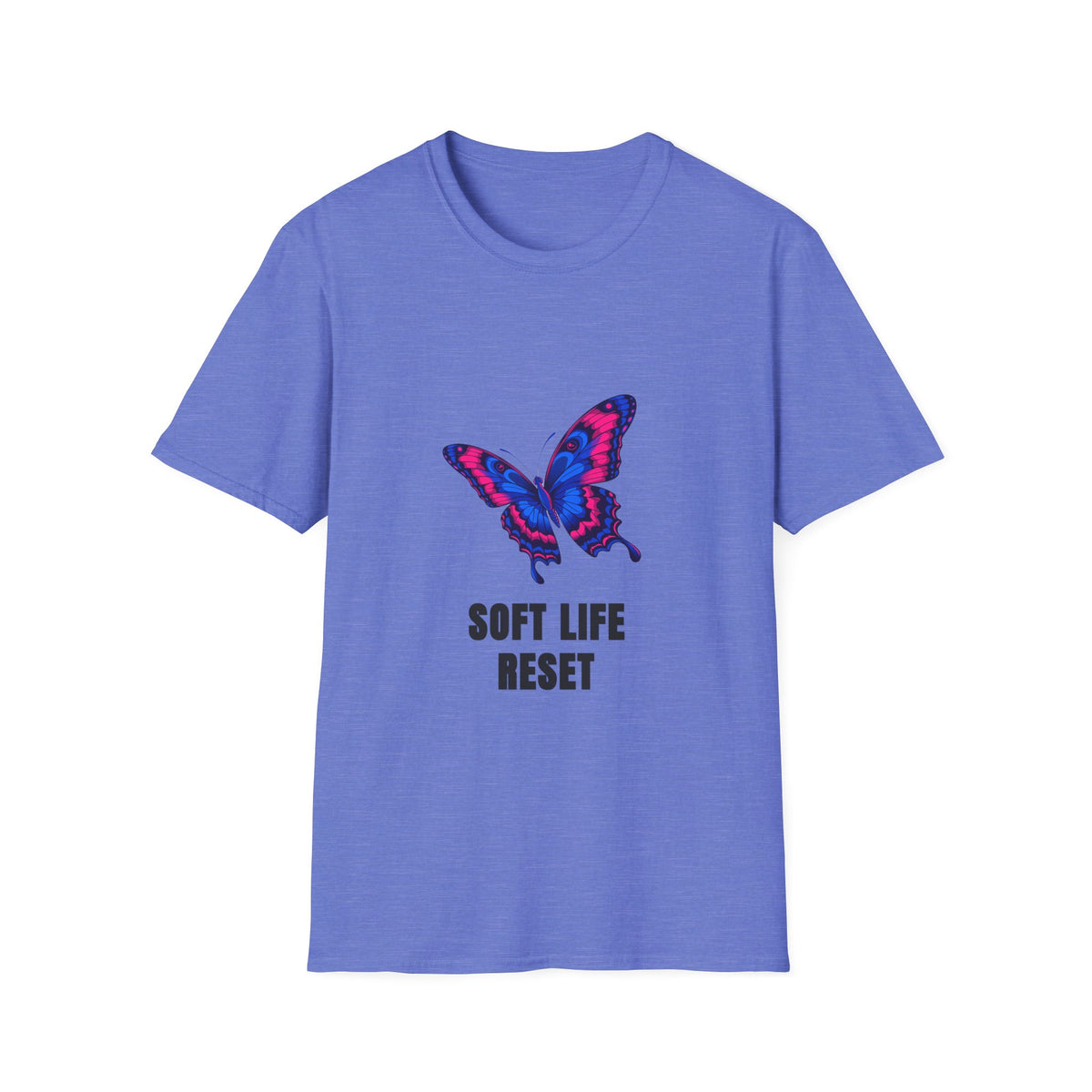 Butterfly 'Soft Life Reset' T-Shirt — Vibrant Pink & Blue Graphic Tee - Trending Now - August 2026