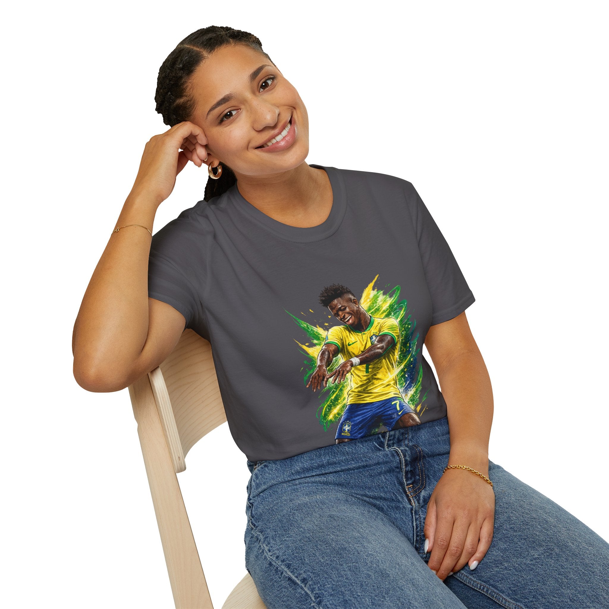 Brazil  Soccer Celebration T-Shirt — Brazilian Football Player Artwork