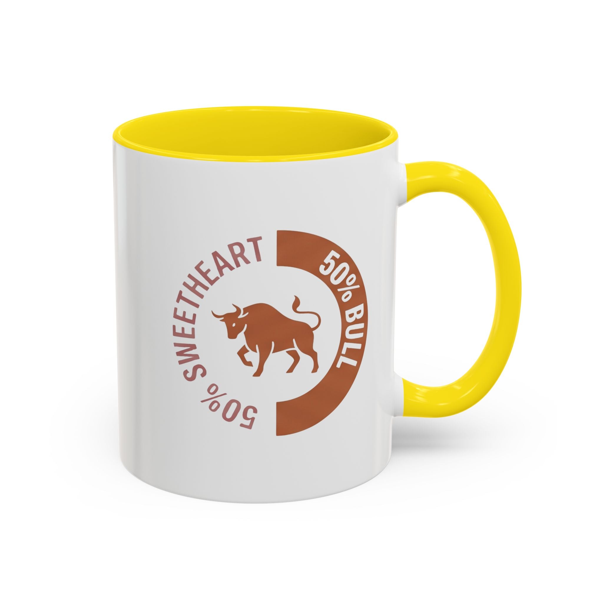 Coffee Mug – "50% Sweetheart 50% Bull" Accent Ceramic Mug