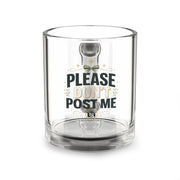 Christmas Glass Mug — "Please Don’t Post Me" Funny Privacy Coffee Cup