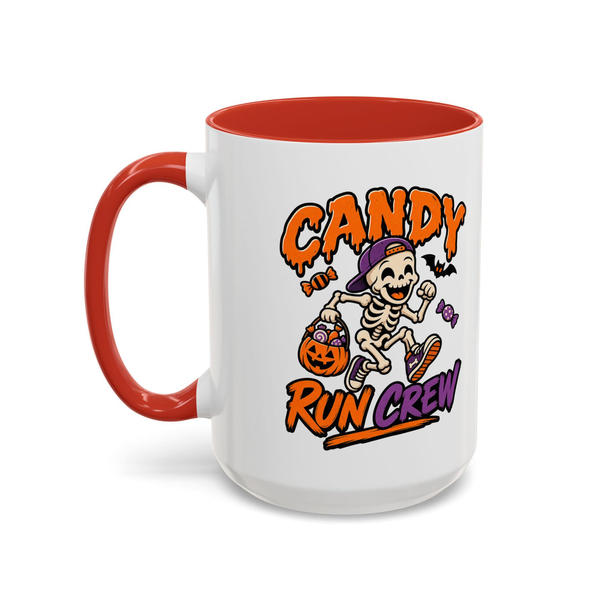 Candy Run Crew Coffee Mug — Halloween Skeleton Trick-or-Treat Accent Mug (11/15oz)