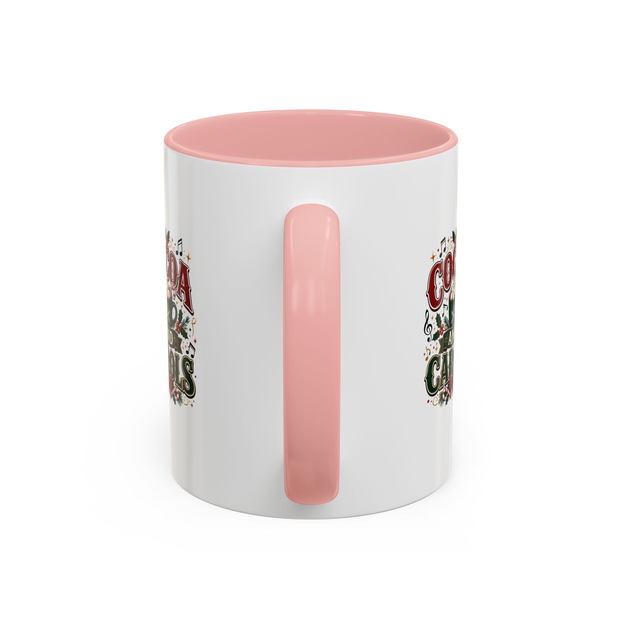 Cocoa and Carols Accent Coffee Mug — Holiday Christmas Cocoa Mug