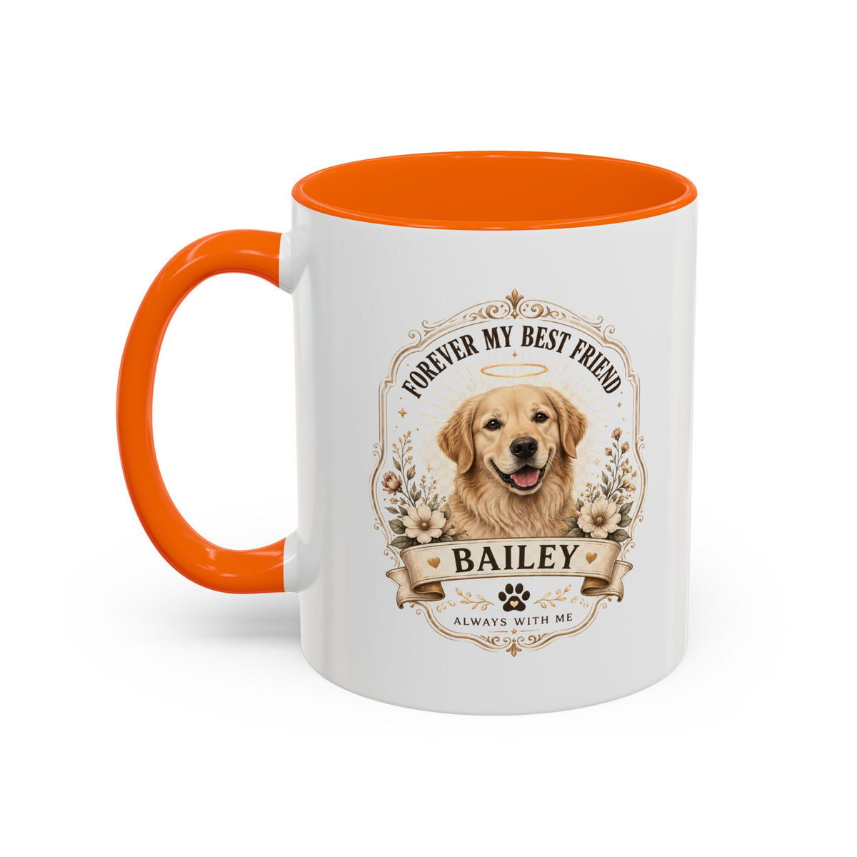 Milo Bailey Dog Dad Mom Dog Memorial Coffee Mug — "Forever My Best Friend" Personalized Golden Retriever