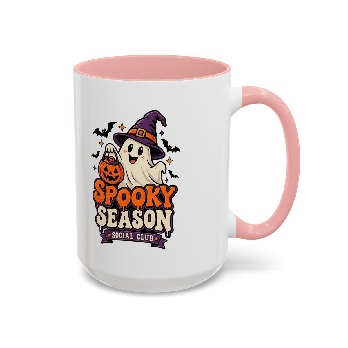Spooky Season Coffee Mug — Cute Ghost Halloween Accent Mug (11/15oz)