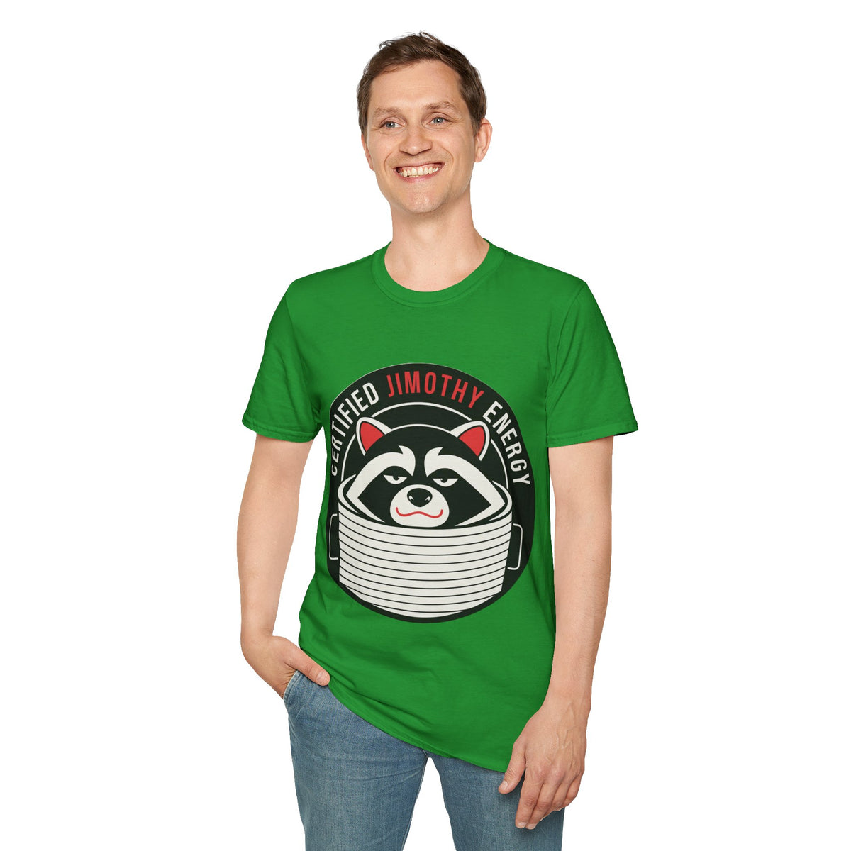 Jimothy Energy T-Shirt — Certified Raccoon Graphic Tee - Trending Now - August 2026