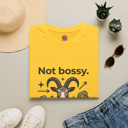 Capricorn T-Shirt — "Not Bossy, Just the Boss" Zodiac Goat Tee