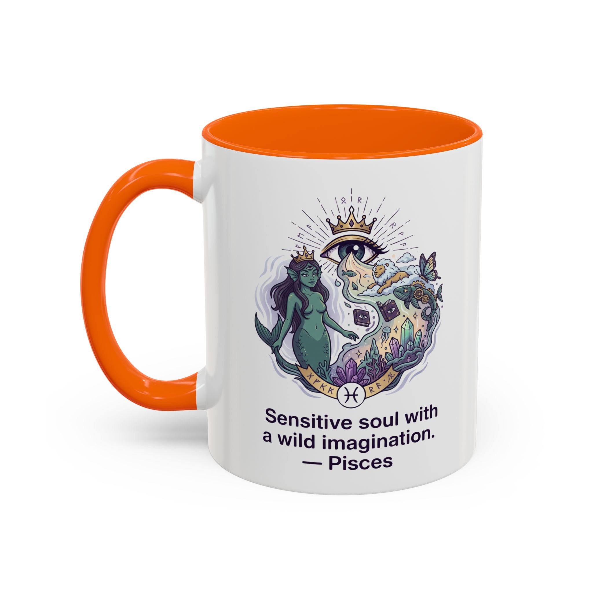 Pisces Coffee Mug — "Sensitive soul with a wild imagination" Astrological Zodiac Accent Mug