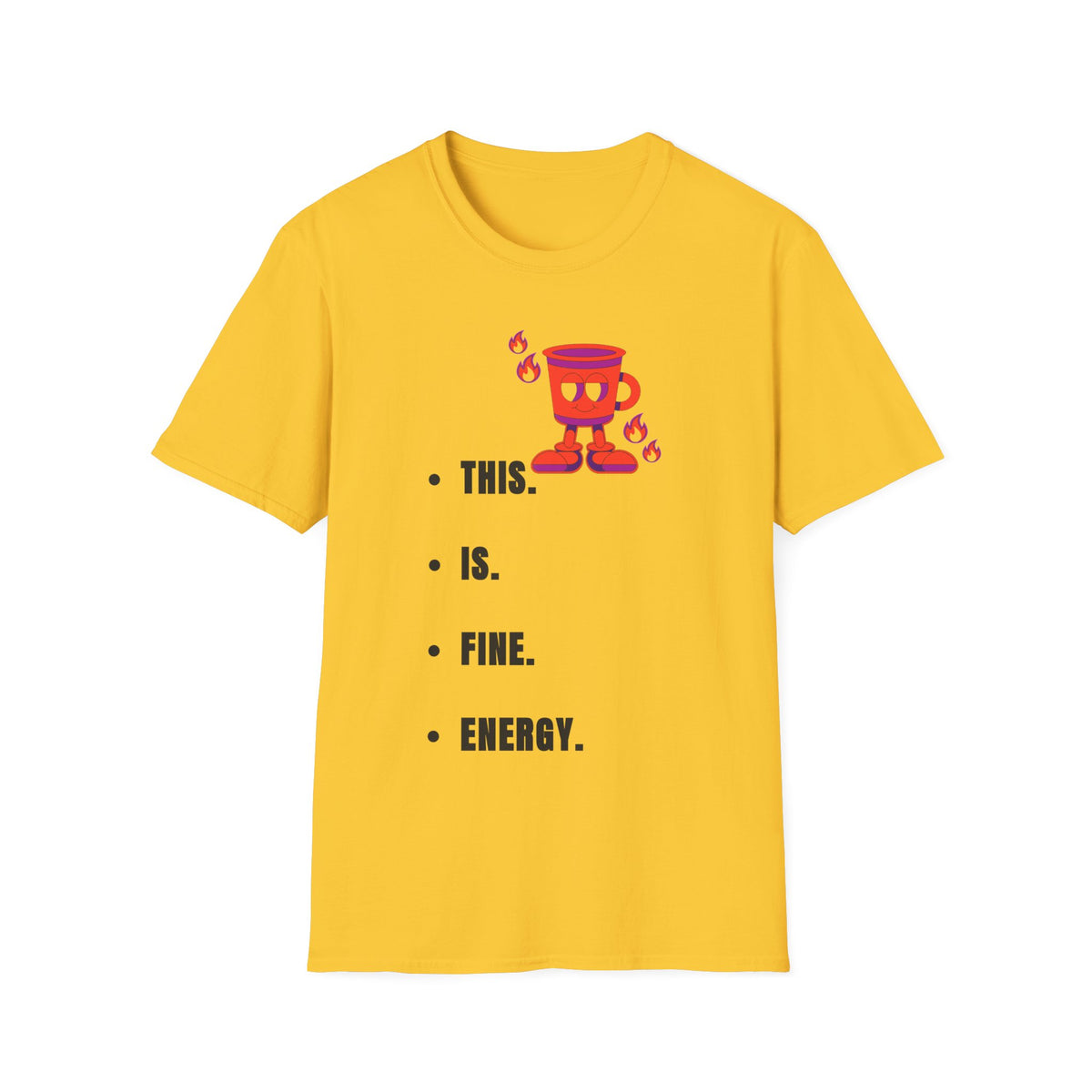 This Is Fine Coffee Mug T-Shirt — Cute Cartoon Coffee Tee - Trending Now - September 2026