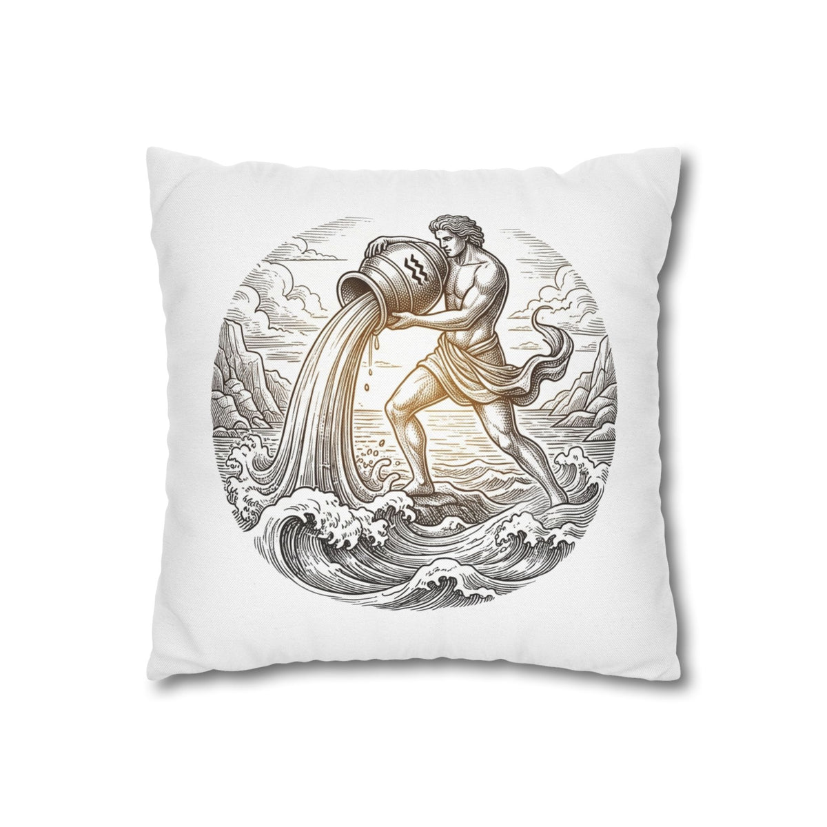 Aquarius Zodiac Throw Pillowcase — Astrology Decorative Pillow Cover