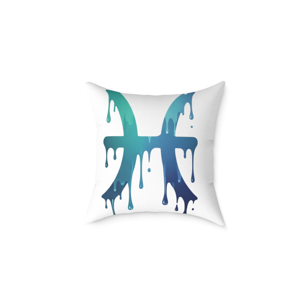 Dripping Zodiac Pisces Square Poly Canvas Pillow