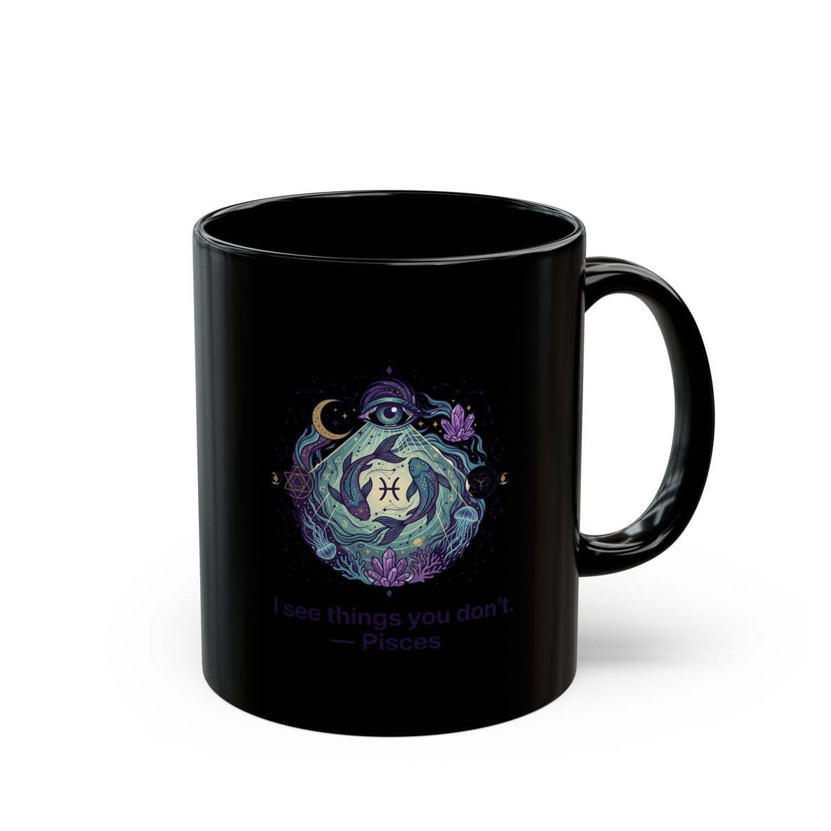 Pisces Zodiac Black Zodiac Pisces Mug — Celestial Pisces Constellation Coffee Cup with Inspirational Quote