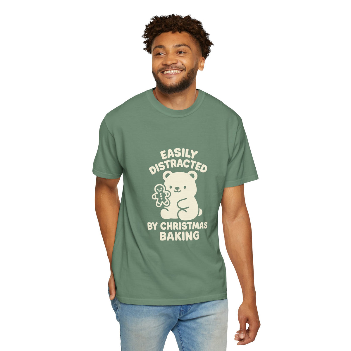 T-Shirt — "Easily Distracted by Christmas Baking" Cute Bear Holiday Tee- Trending Now - October 2026