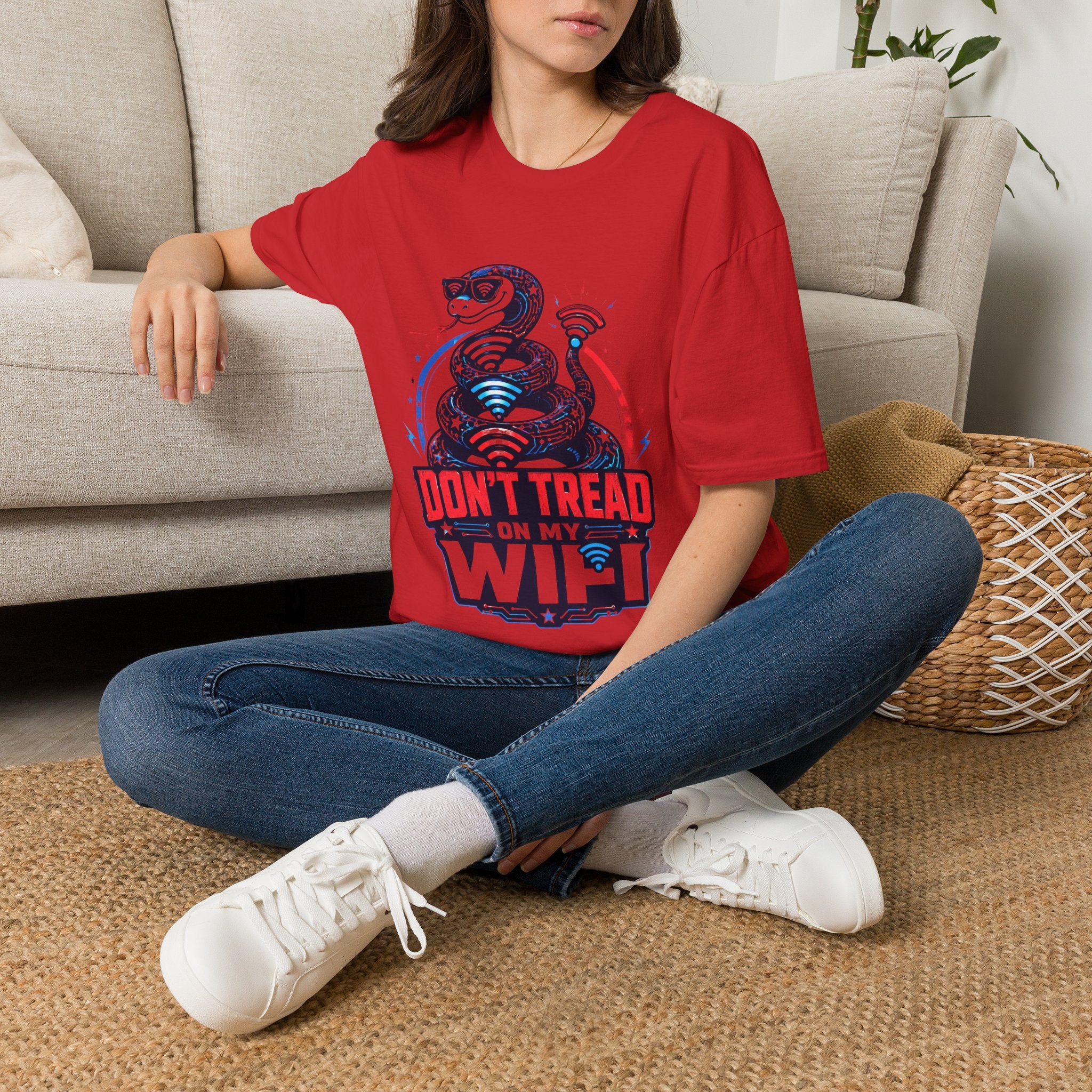 Don’t Tread on My WiFi T-Shirt — Patriotic Gadsden Snake WiFi Tee