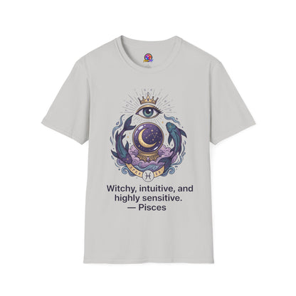 Pisces Mystic Eye T-Shirt — Witchy Astrology Moon & Crown Design