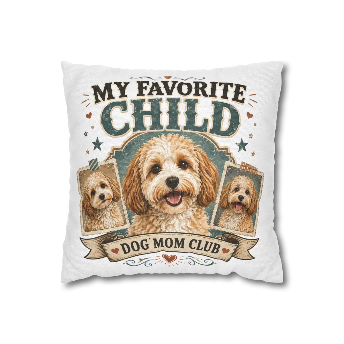 My Favorite Child Dog Mom Club Pillowcase Milo Bailey Dog Dad Mom - Cute Doodle Pet Throw Pillow Cover