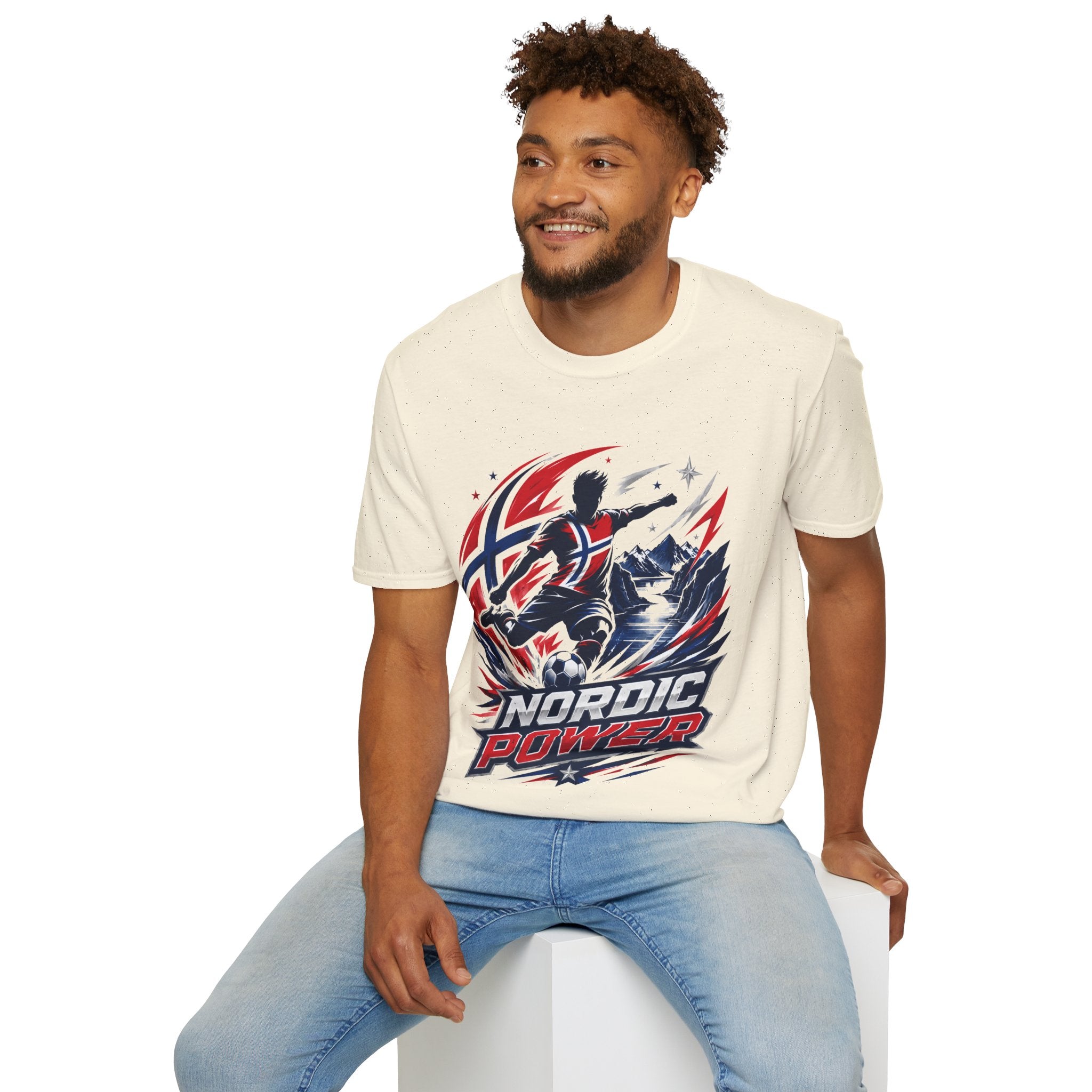 Norway Nordic Power T-Shirt — Viking Flag Silhouette Graphic Tee