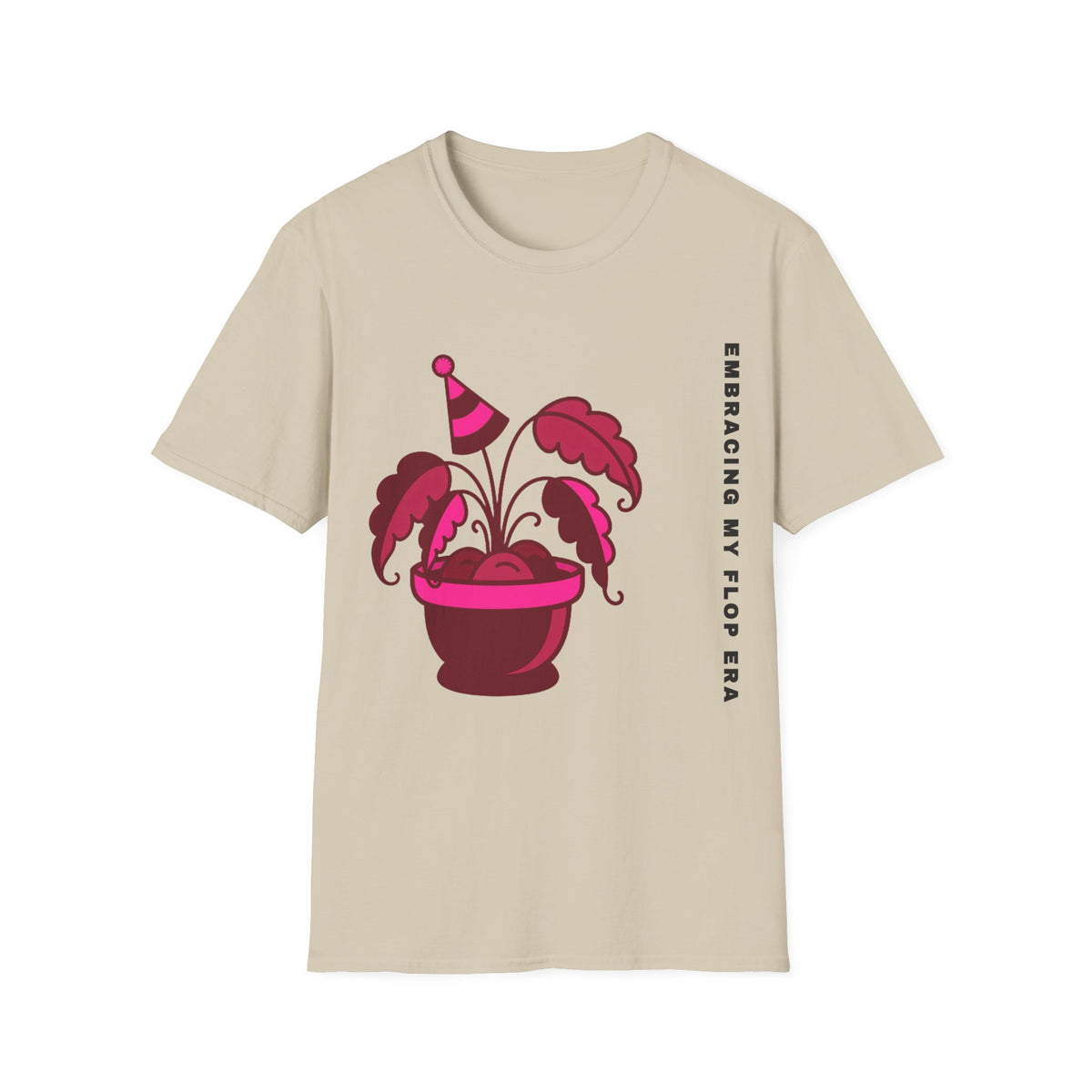 Plant Party T-Shirt — "Embracing" Pink Potted Plant Graphic - Trending Now - September 2026