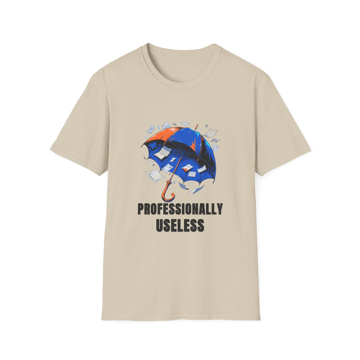Professionally Useless T-Shirt — Illustrated Umbrella Graphic - Trending Now - August 2026
