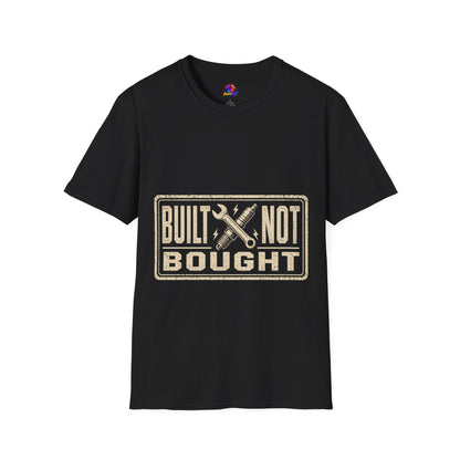 Built Not Bought T-Shirt — Vintage Mechanic Workwear Tee