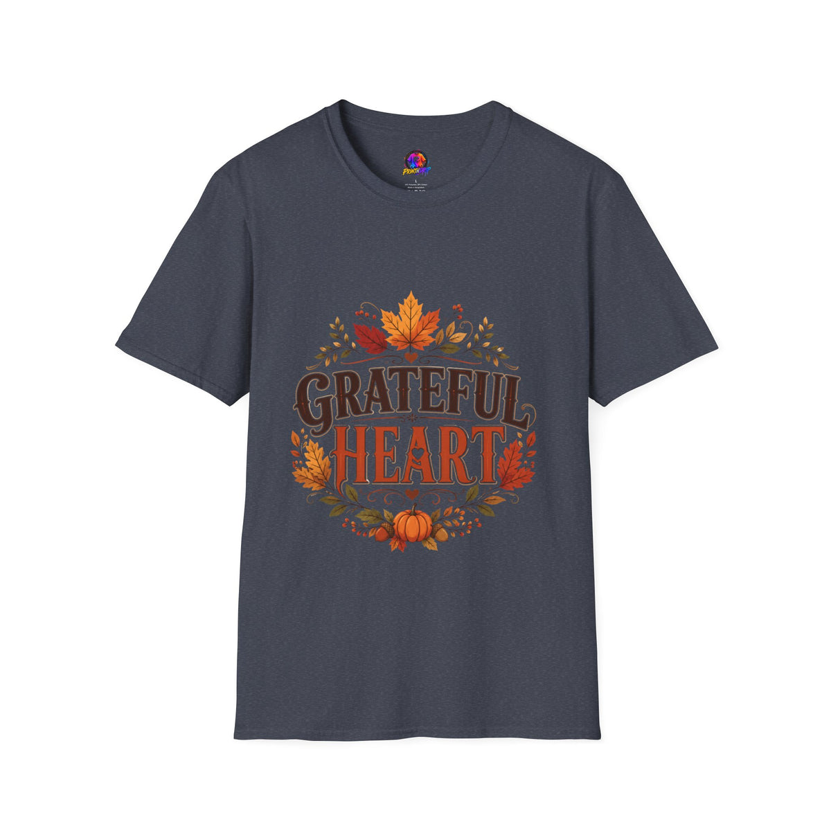 Thanksgiving T-Shirt Grateful Heart T-Shirt — Autumn Leaves Thanksgiving Tee
