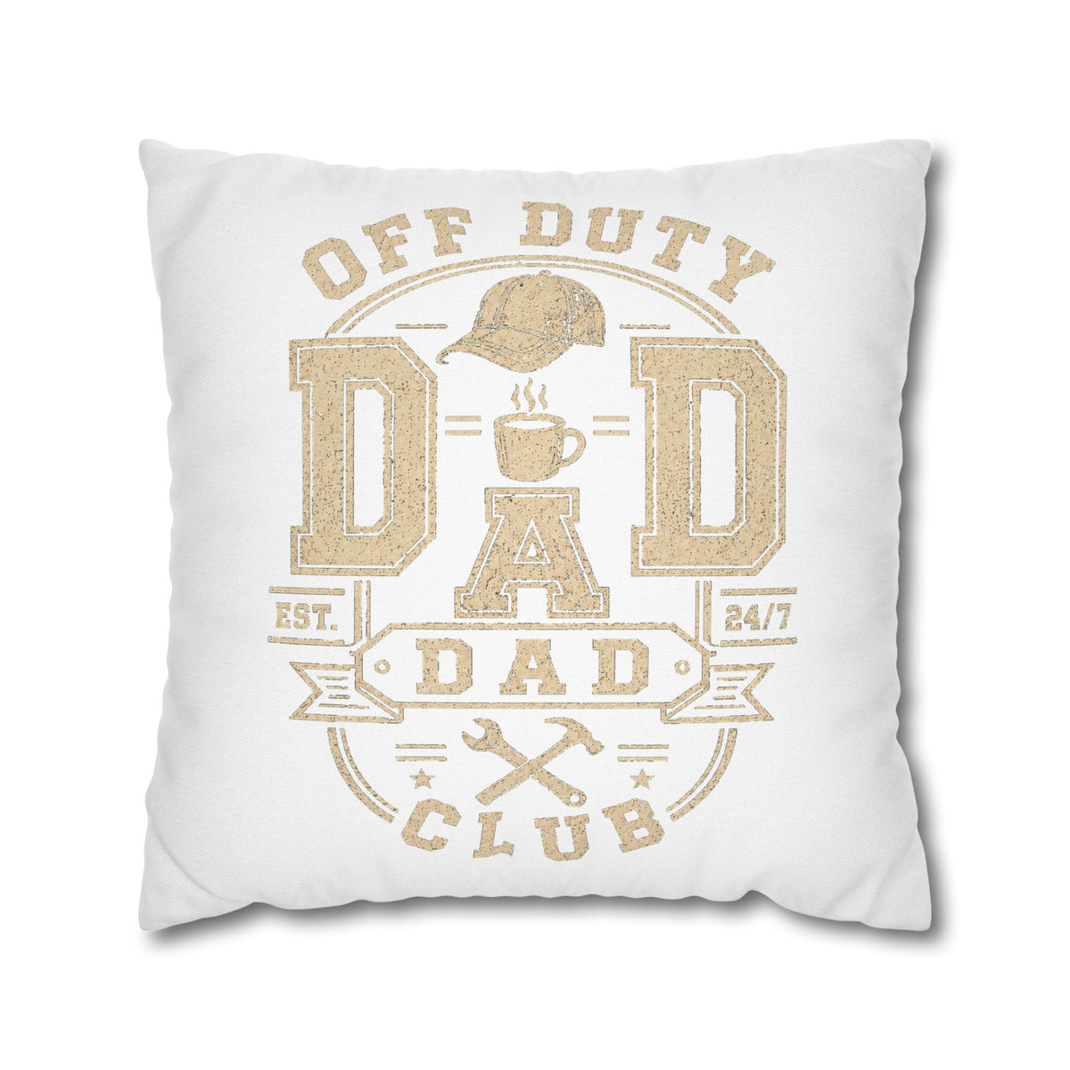 Off Duty Dad Club Throw Pillowcase — 'Off Duty DAD' Decorative Cushion Cover for Father’s Day Milo Bailey Dog Dad Mom