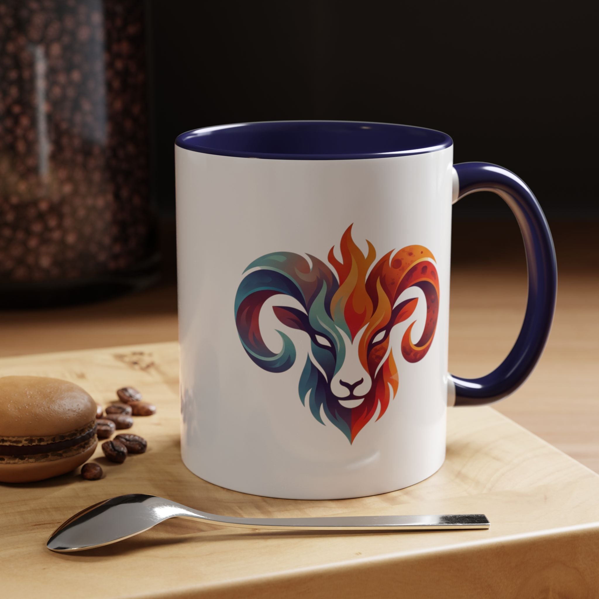 Aries Ram Heart Coffee Mug – Colorful Zodiac Accent Mug