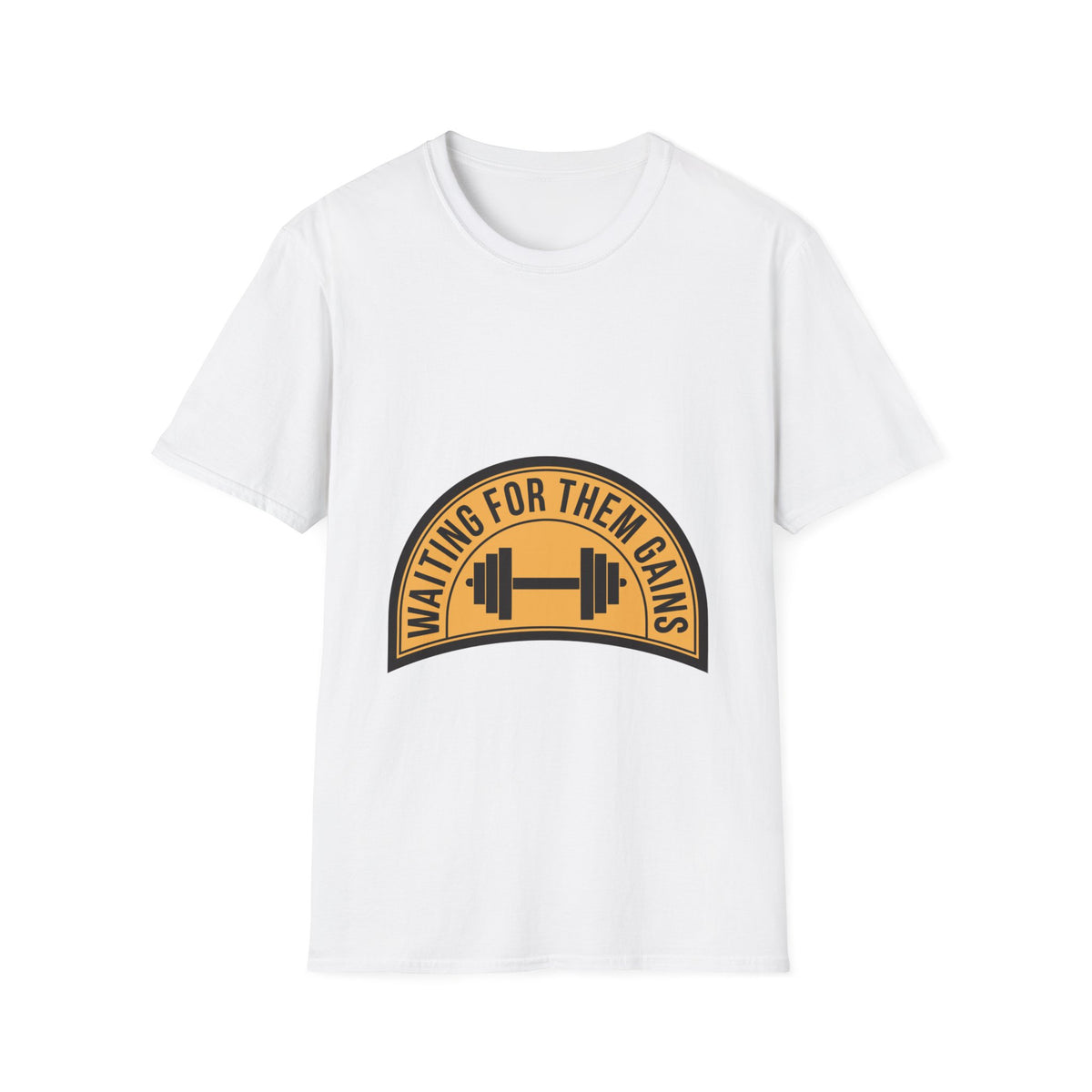 "Waiting For Them Gains" Barbell Crest Tee | Vintage Gym Graphic T-Shirt - Trending Now - September 2026