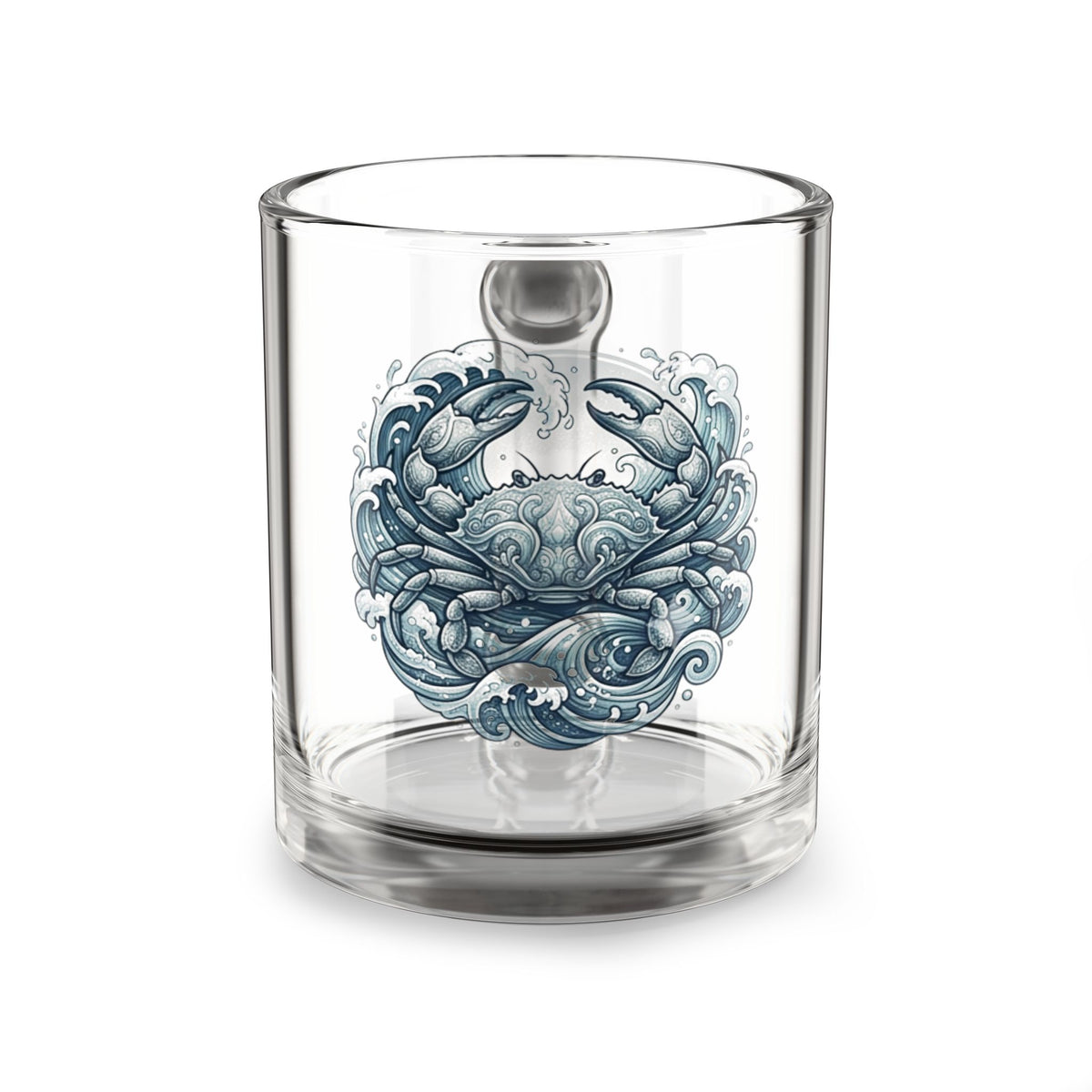 Cancer Glass Mug — Ocean Crab Illustration 10oz