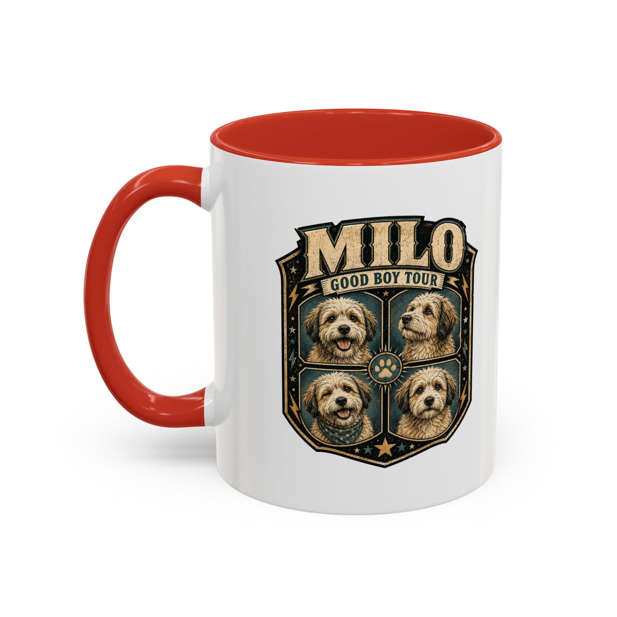 Milo Bailey Dog Dad Mom Milo 'Good Boy Tour' Accent Coffee Mug – Personalized Dog Lover Gift