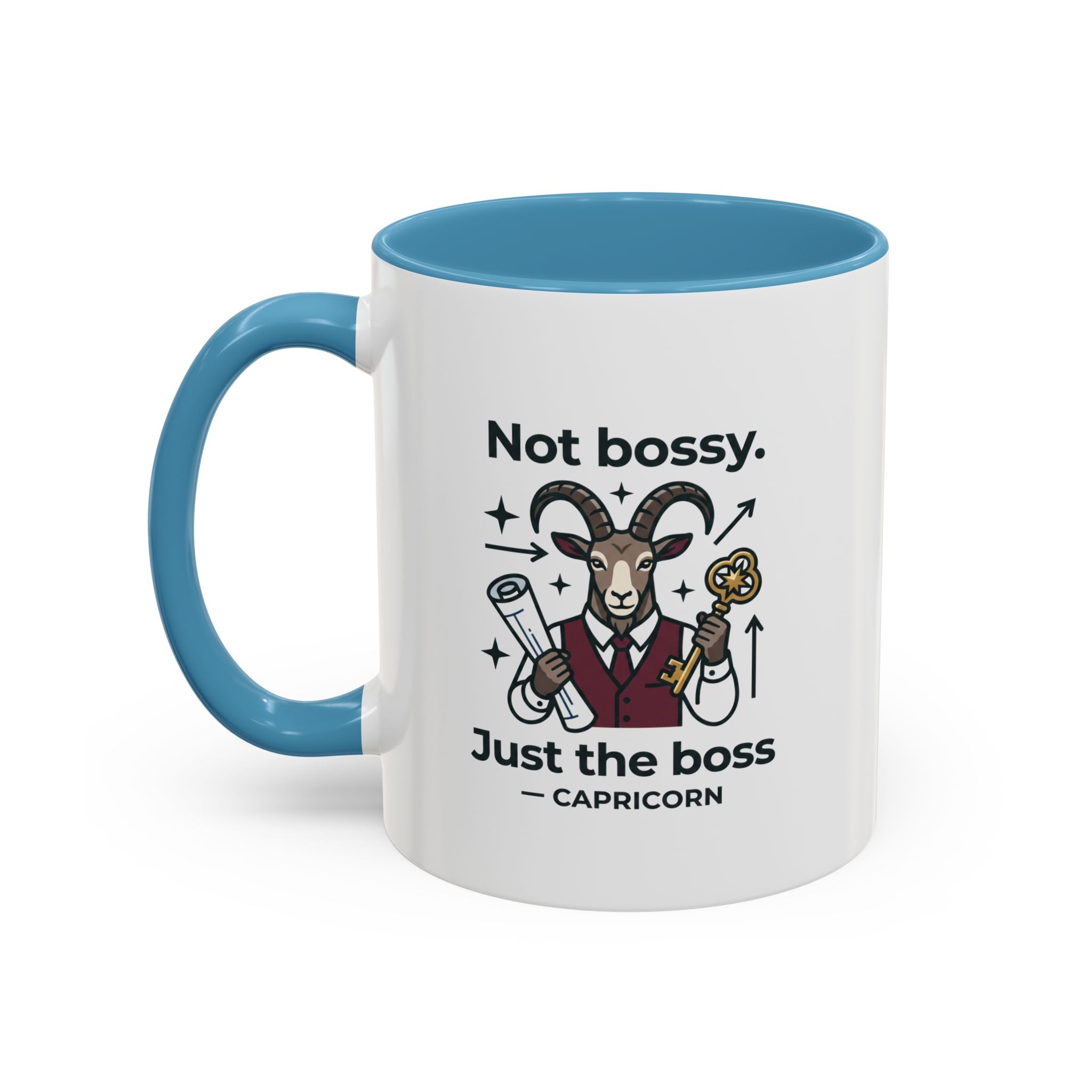 Capricorn Coffee Mug — "Not Bossy, Just the Boss" Zodiac Accent Mug (11/15oz)