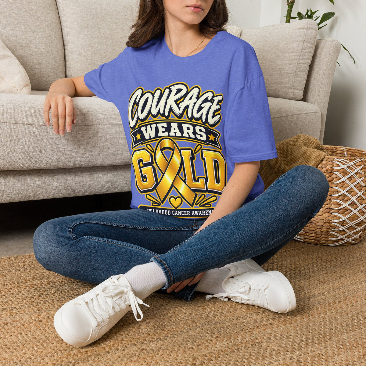Childhood Cancer Awareness T-Shirt — "Courage Wears Gold"