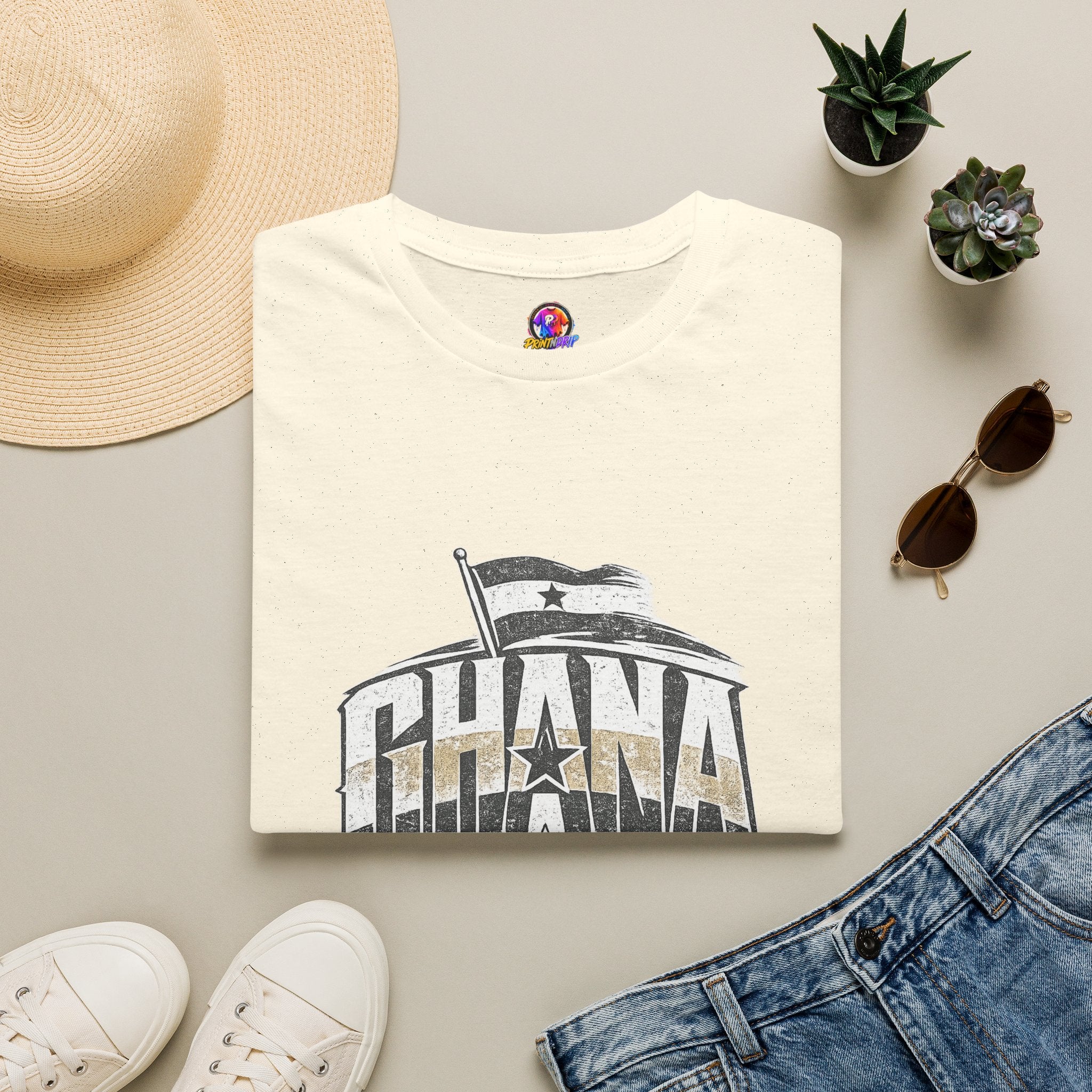 Ghana Vintage Flag T-Shirt — Retro Ghana Pride Graphic Tee