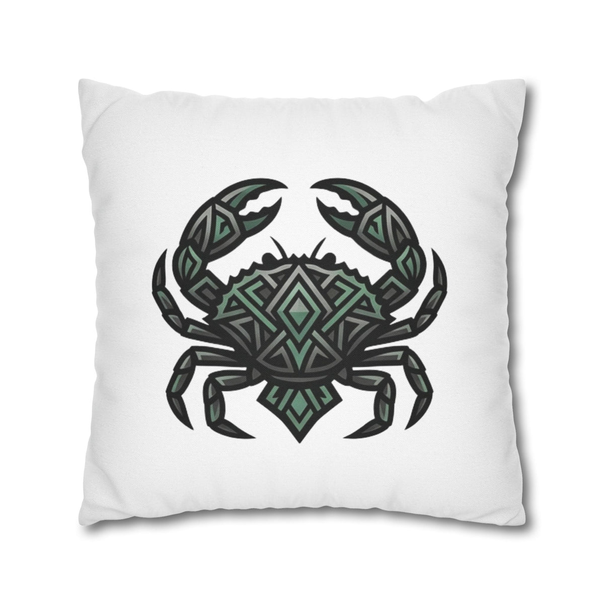Cancer Zodiac Geometric Crab Throw Pillowcase — Coastal Zodiac Beach Decor