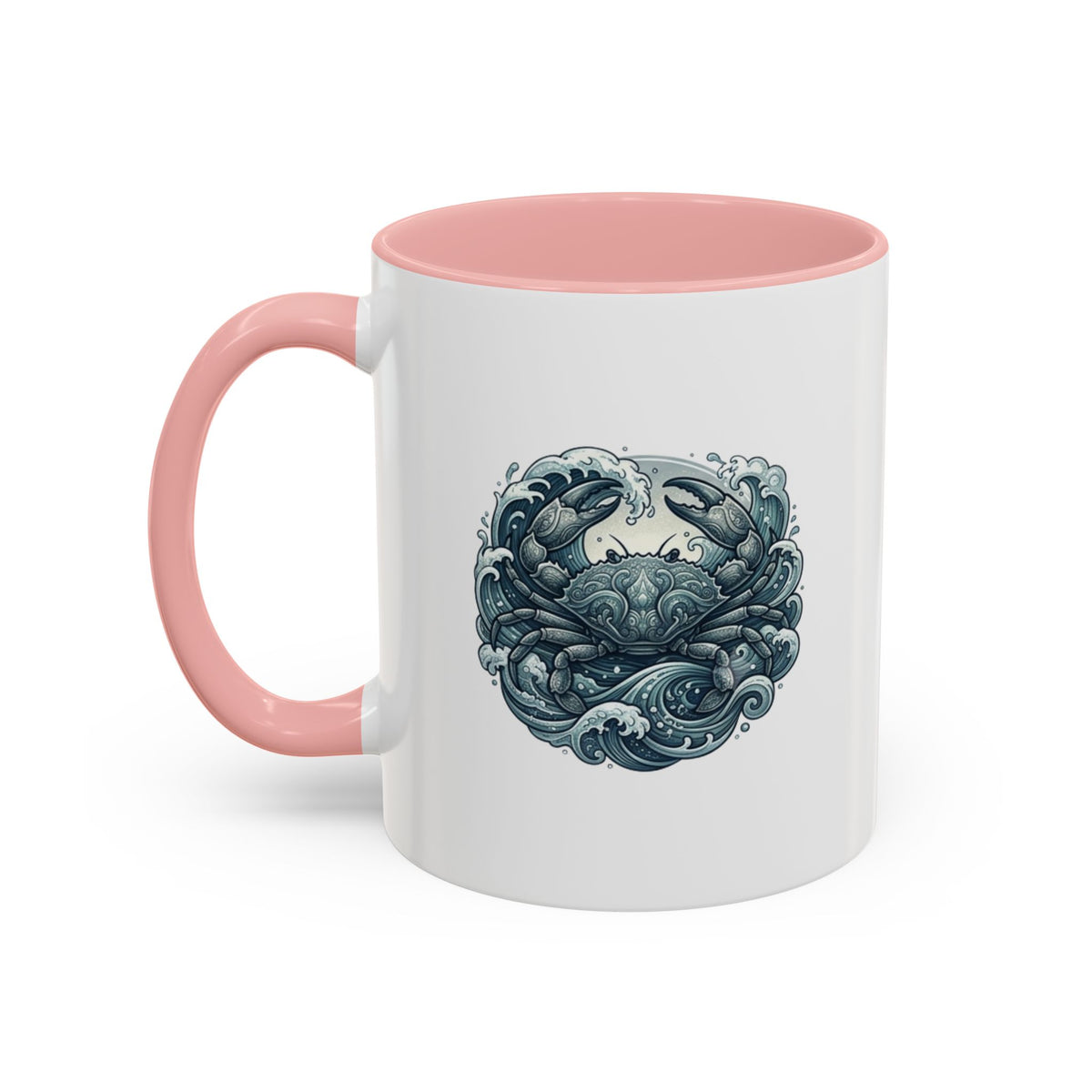 Cancer Zodiac Crab Ocean Crest Accent Coffee Mug