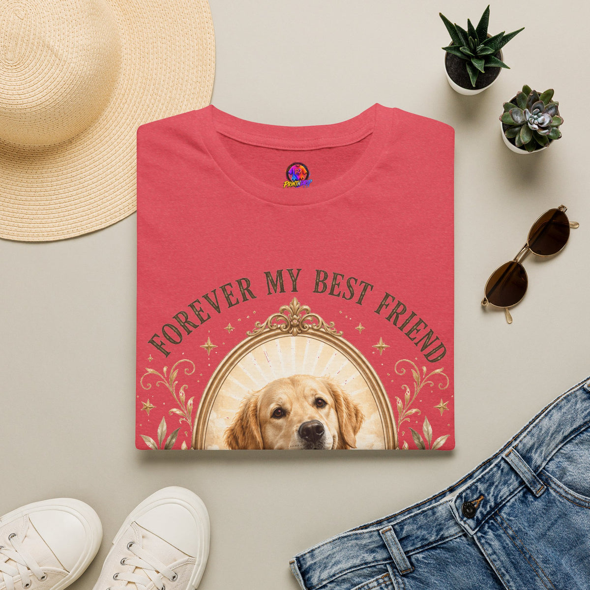 Dog Memorial T-Shirt — "Forever My Best Friend" Personalized Pet Tribute