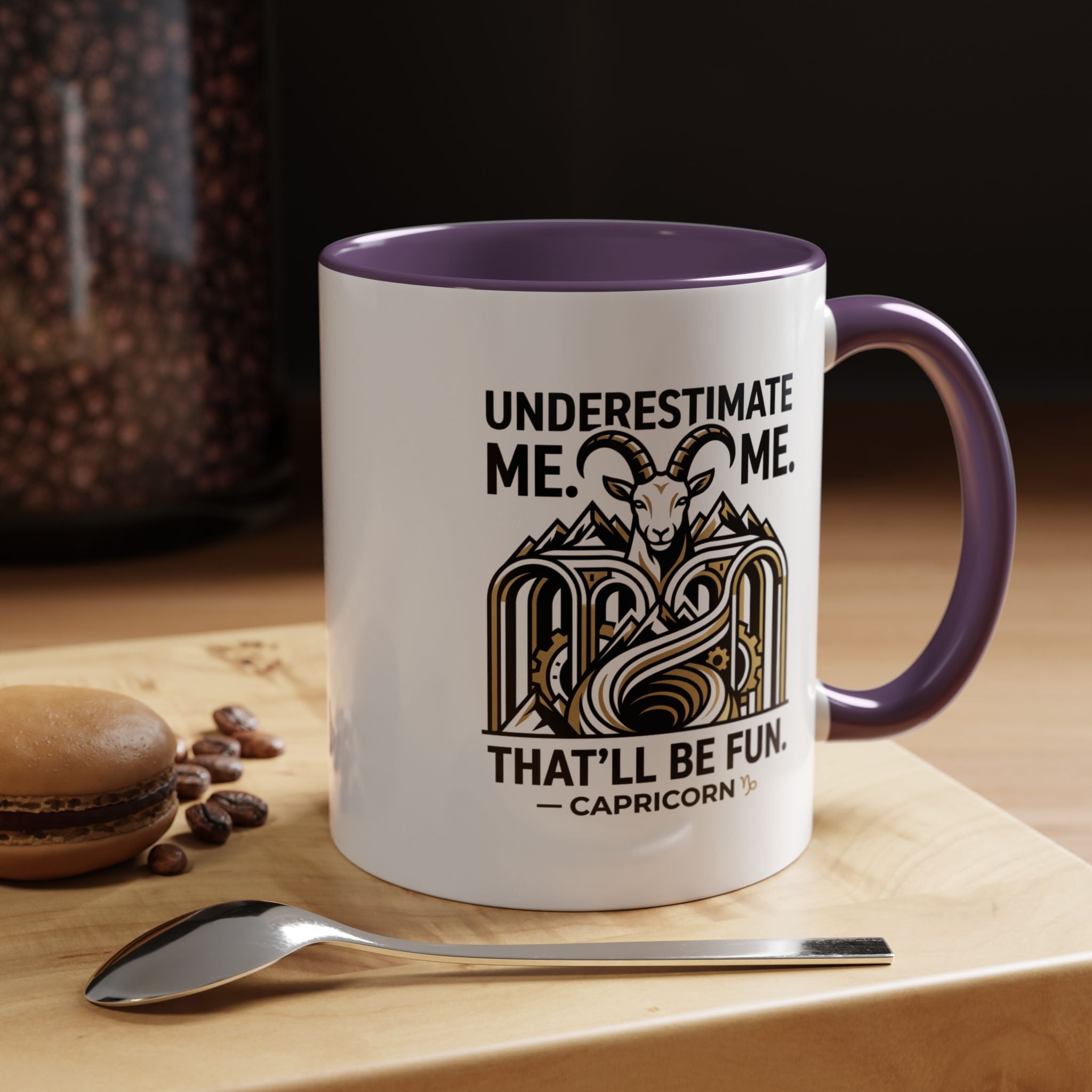 Capricorn Coffee Mug — "Underestimate Me. That'll Be Fun." Zodiac Accent Mug (11/15oz)