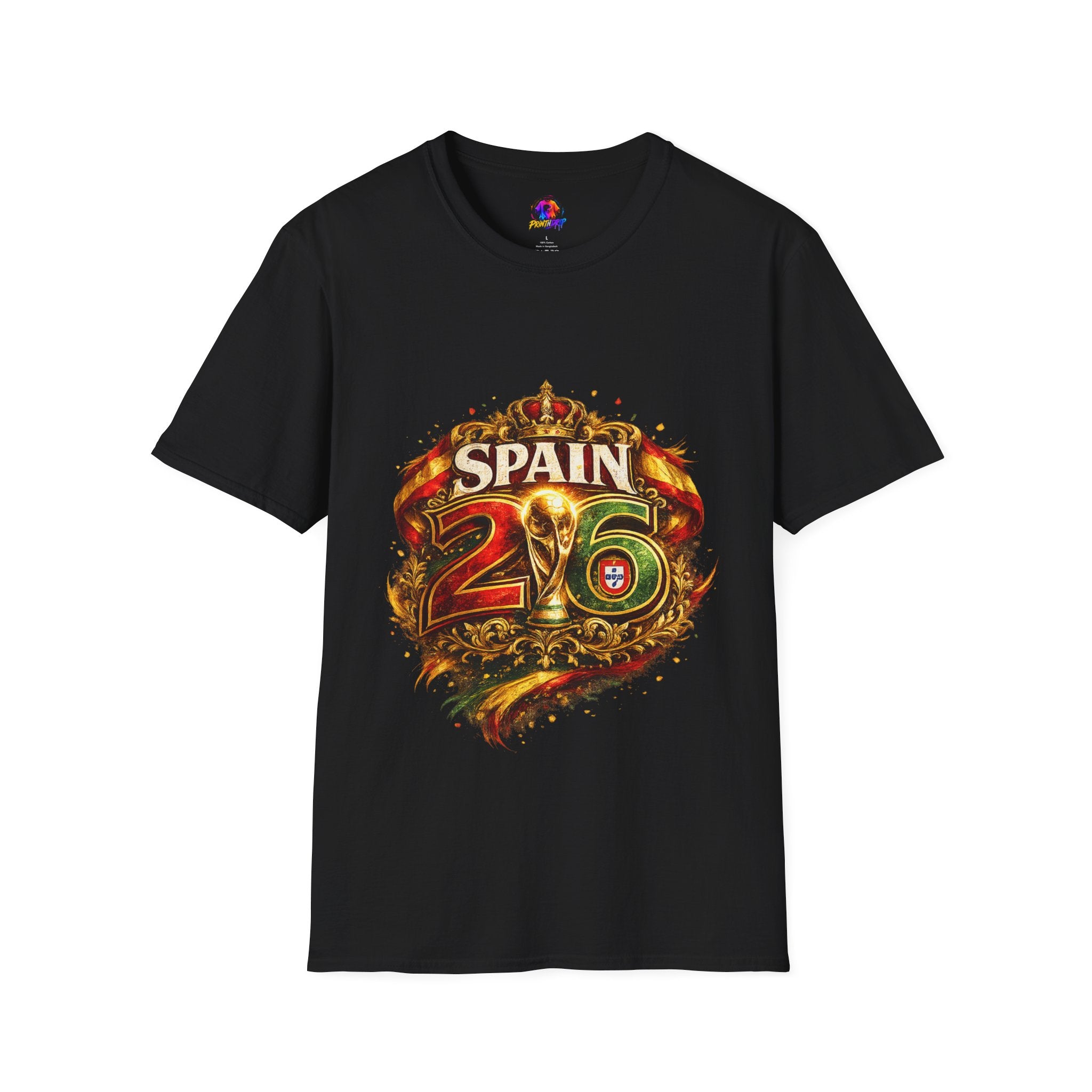 Spain 26 Graphic T-Shirt — Vintage Crowned Soccer Fan Tee