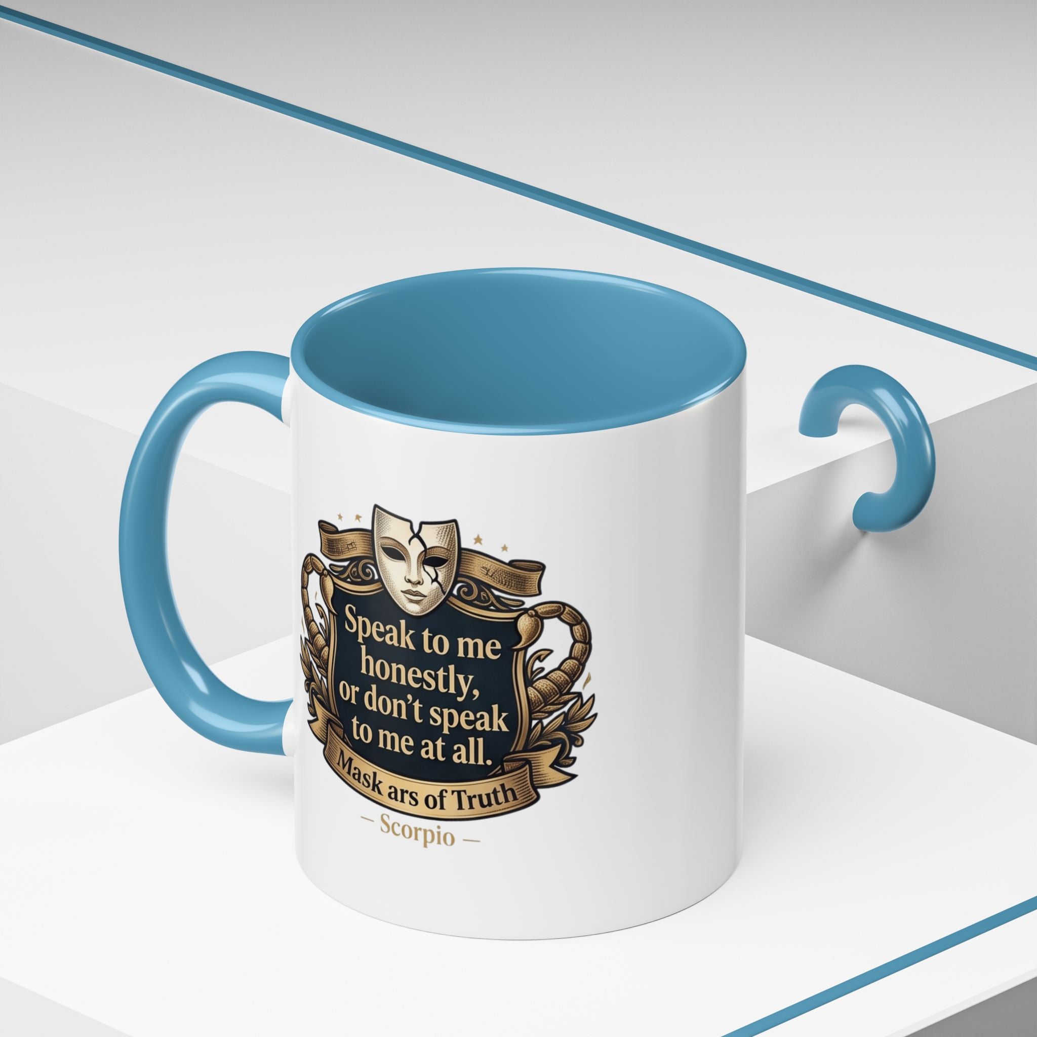 Scorpio Coffee Mug — "Speak to Me Honestly" Zodiac Accent Mug 11oz