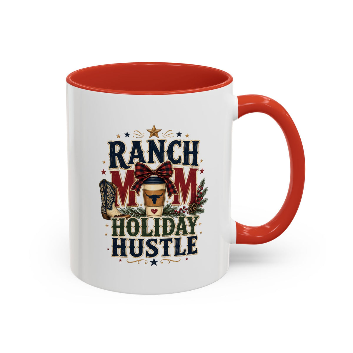 Modern Day Christmas Ranch Mom Holiday Hustle Accent Coffee Mug